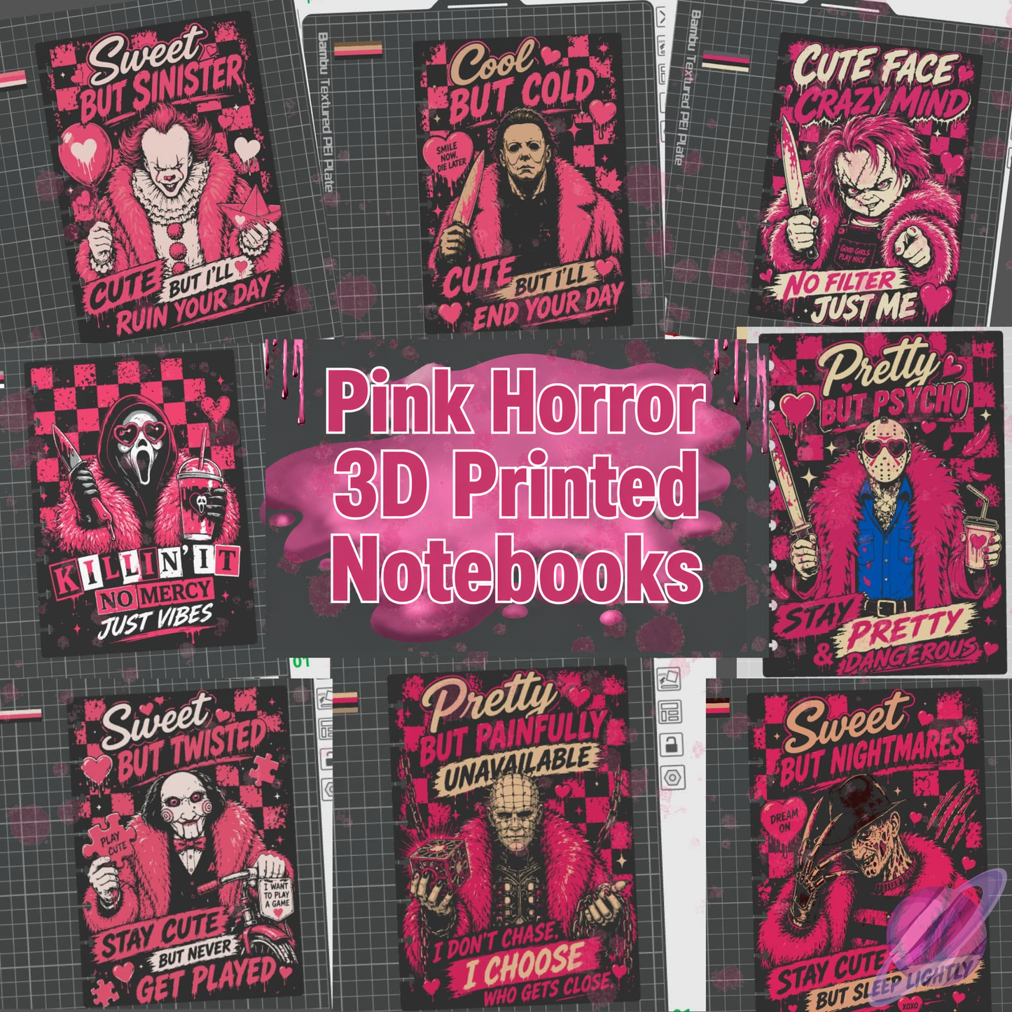 PINK HORROR- 3D PRINTED REFILLABLE NOTEBOOK