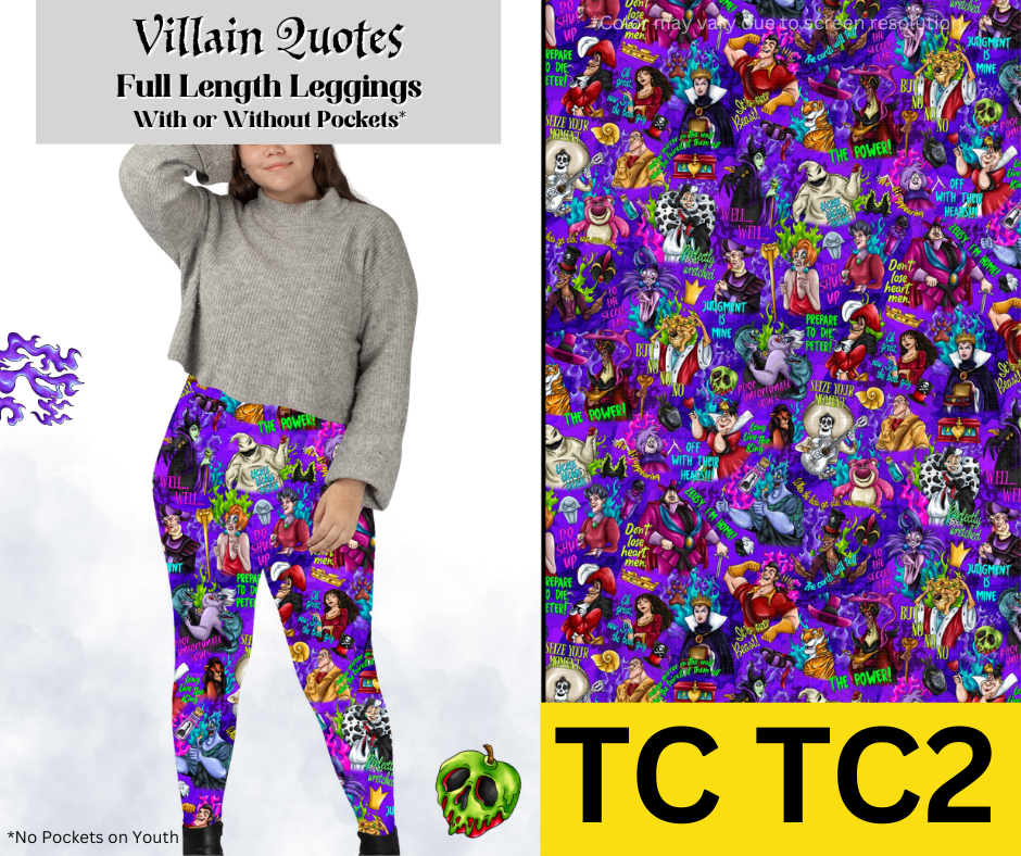 Villain Quotes Full Length Leggings