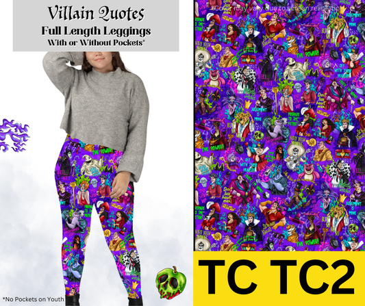 Villain Quotes Full Length Leggings