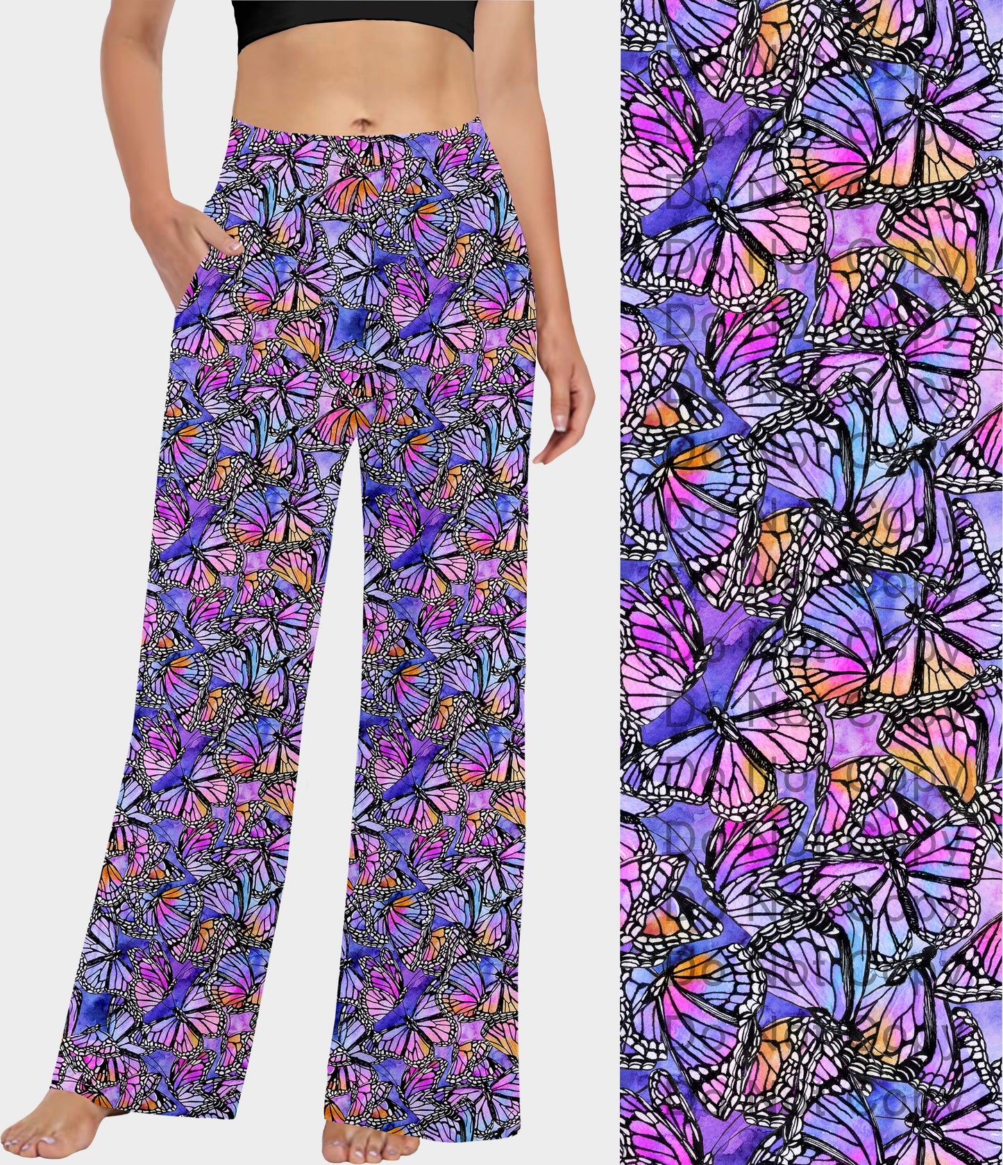 RTS - Watercolor Butterfly Lounge Pants
