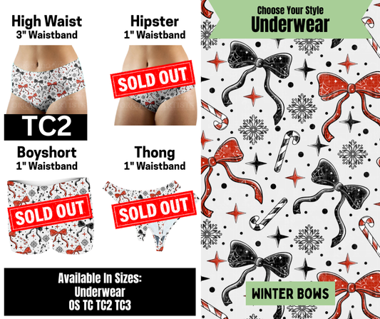 Winter Bows High Waist Underwear