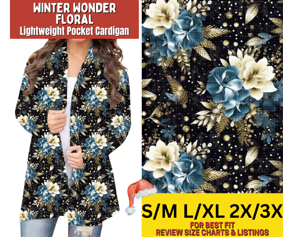 Winter Wonder Floral  Pocket Cardigan