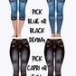 COLORFUL PAWS - DENIM RUN W/ BACK POCKETS - LEGGINGS/CAPRI