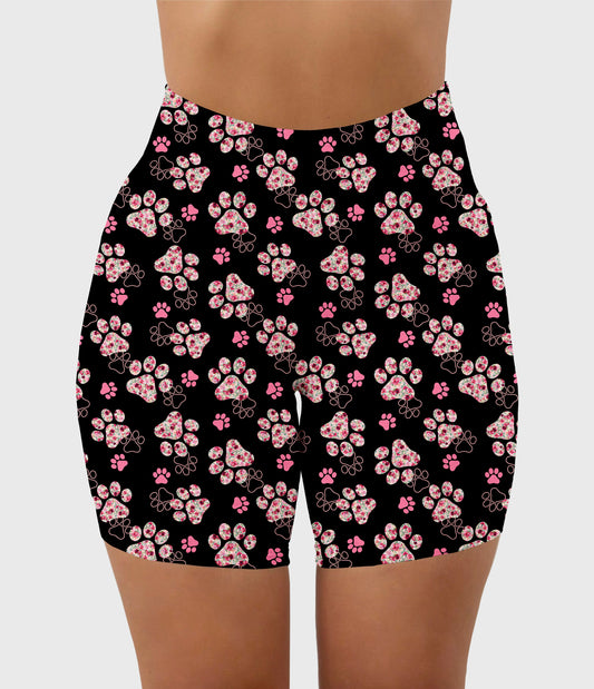 RTS - Blushing Paws Biker Shorts