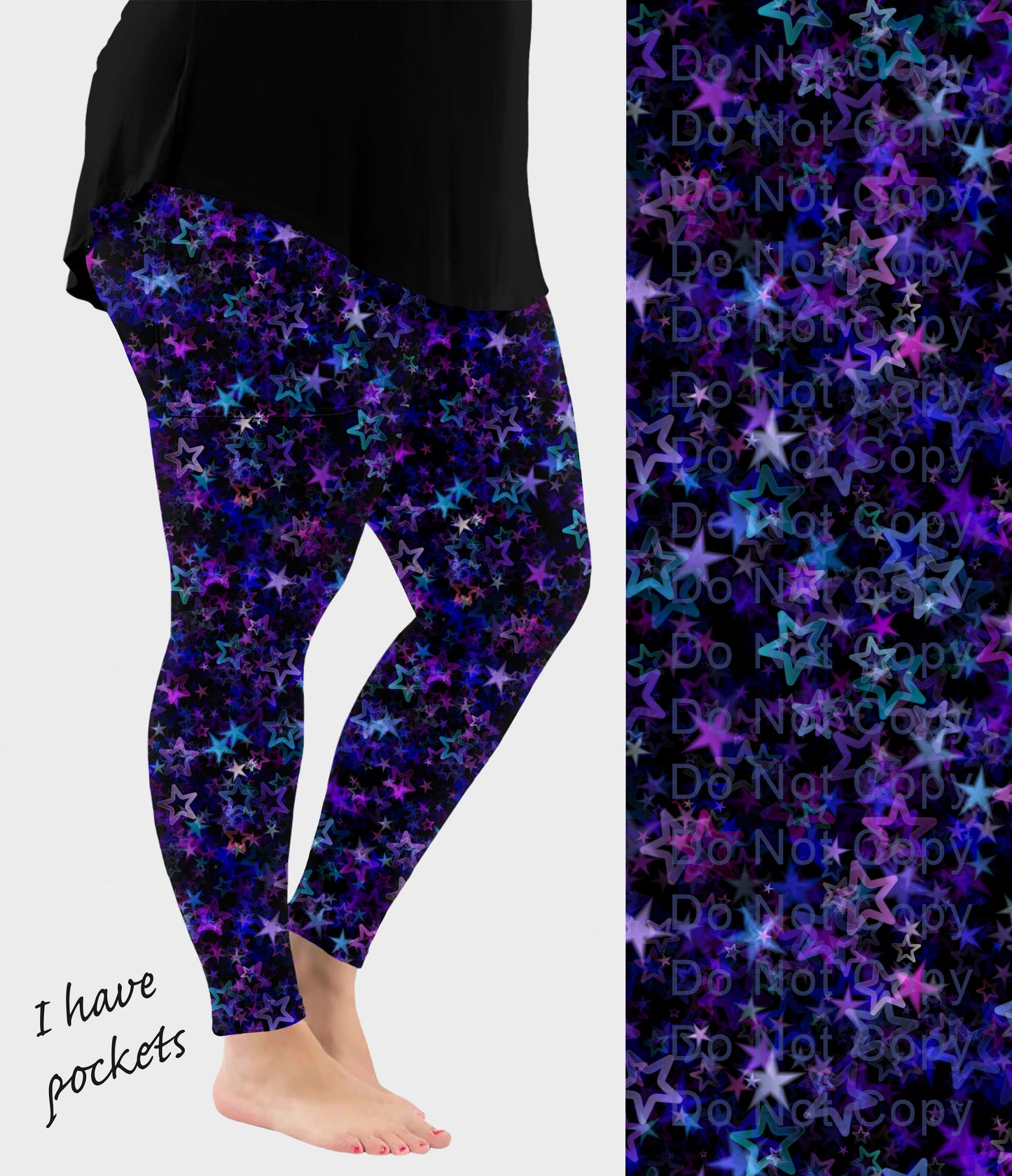 RTS - Bokeh Stars Leggings w/ Pockets