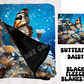 BUTTERFLY DAISY- SOFT BLACK FLEECE THROW BLANKET