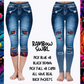 RAINBOW SWIRL - DENIM RUN W/ BACK POCKETS - LEGGINGS/CAPRI