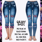 GALAXY ROSES - DENIM RUN W/ BACK POCKETS - LEGGINGS/CAPRI