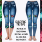 ELECTRIC TIE DYE - DENIM RUN W/ BACK POCKETS - LEGGINGS/CAPRI