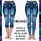 TURQ ROSES - DENIM RUN W/ BACK POCKETS - LEGGINGS/CAPRI