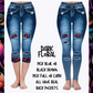 DARK FLORAL - DENIM RUN W/ BACK POCKETS - LEGGINGS/CAPRI