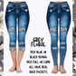 GREY FLORAL - DENIM RUN W/ BACK POCKETS - LEGGINGS/CAPRI