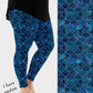 RTS - Dark Blue Mermaid Scales Leggings w/ Pockets