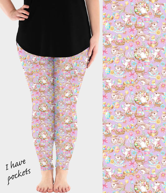 RTS - Easter Bunnies Leggings w/ Pockets