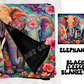 ELEPHANTS- SOFT BLACK FLEECE THROW BLANKET