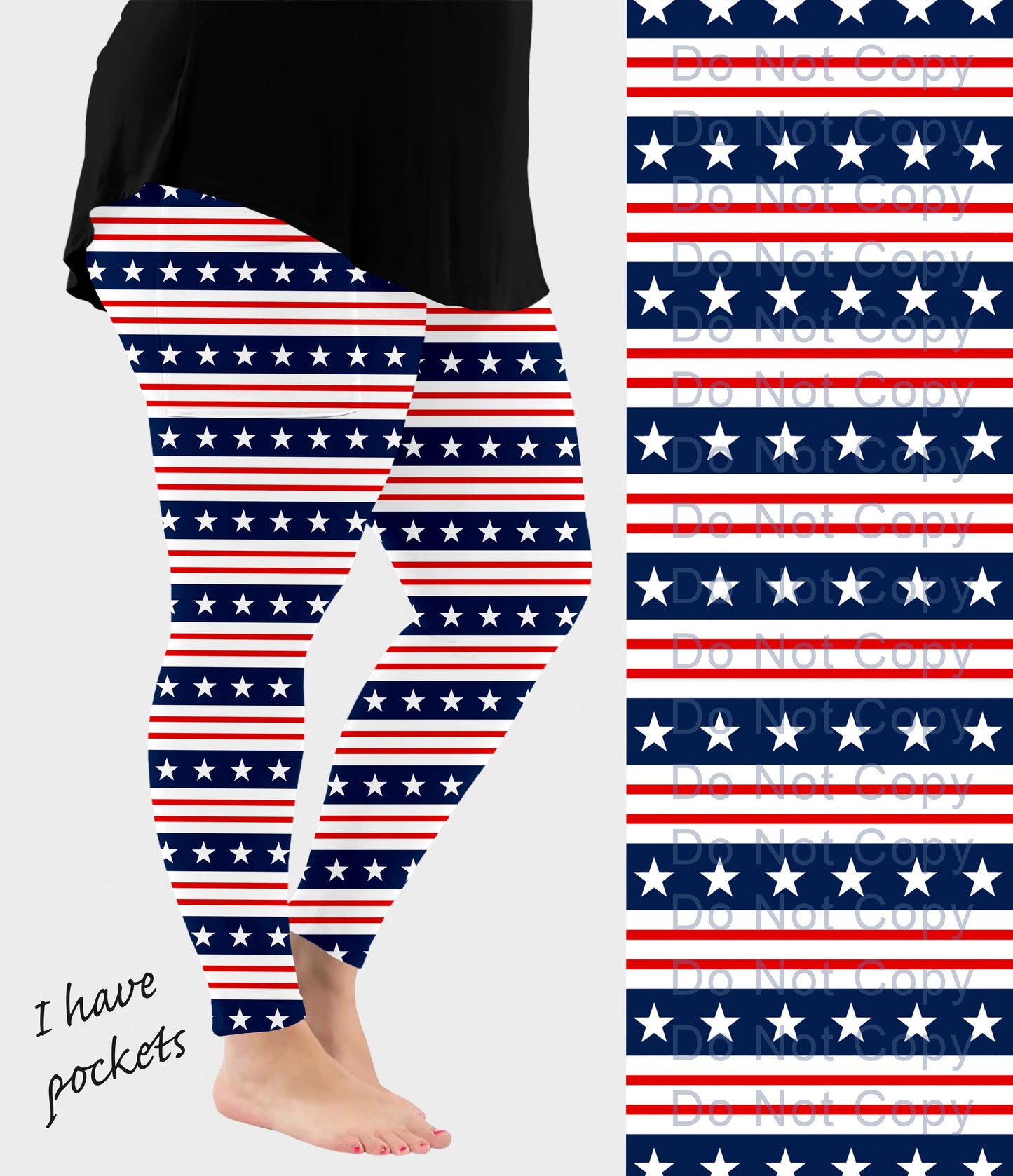 RTS - Flag Stripes Leggings w/ Pockets