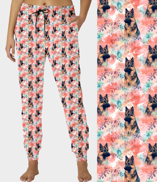 RTS - Floral German Shepherd Joggers