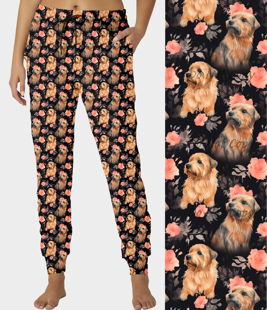 RTS - Floral Norfolk Terrier Joggers