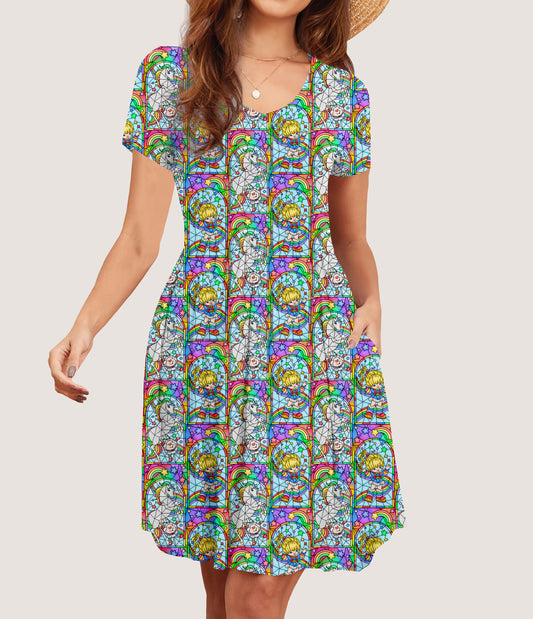 RTS - Glass Rainbow Pocket Dress