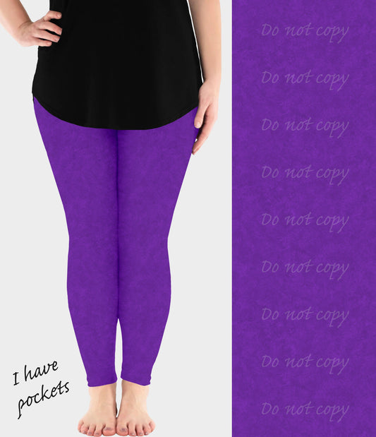 RTS - Grape Crush Leggings w/ Pockets