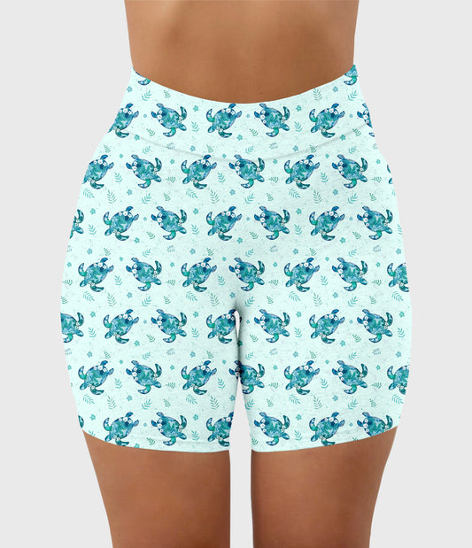 RTS - Hawaiian Sea Turtles Biker Shorts