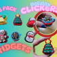 6 PACK- 3D PRINTED HOLIDAY CLICKER FIDGETS