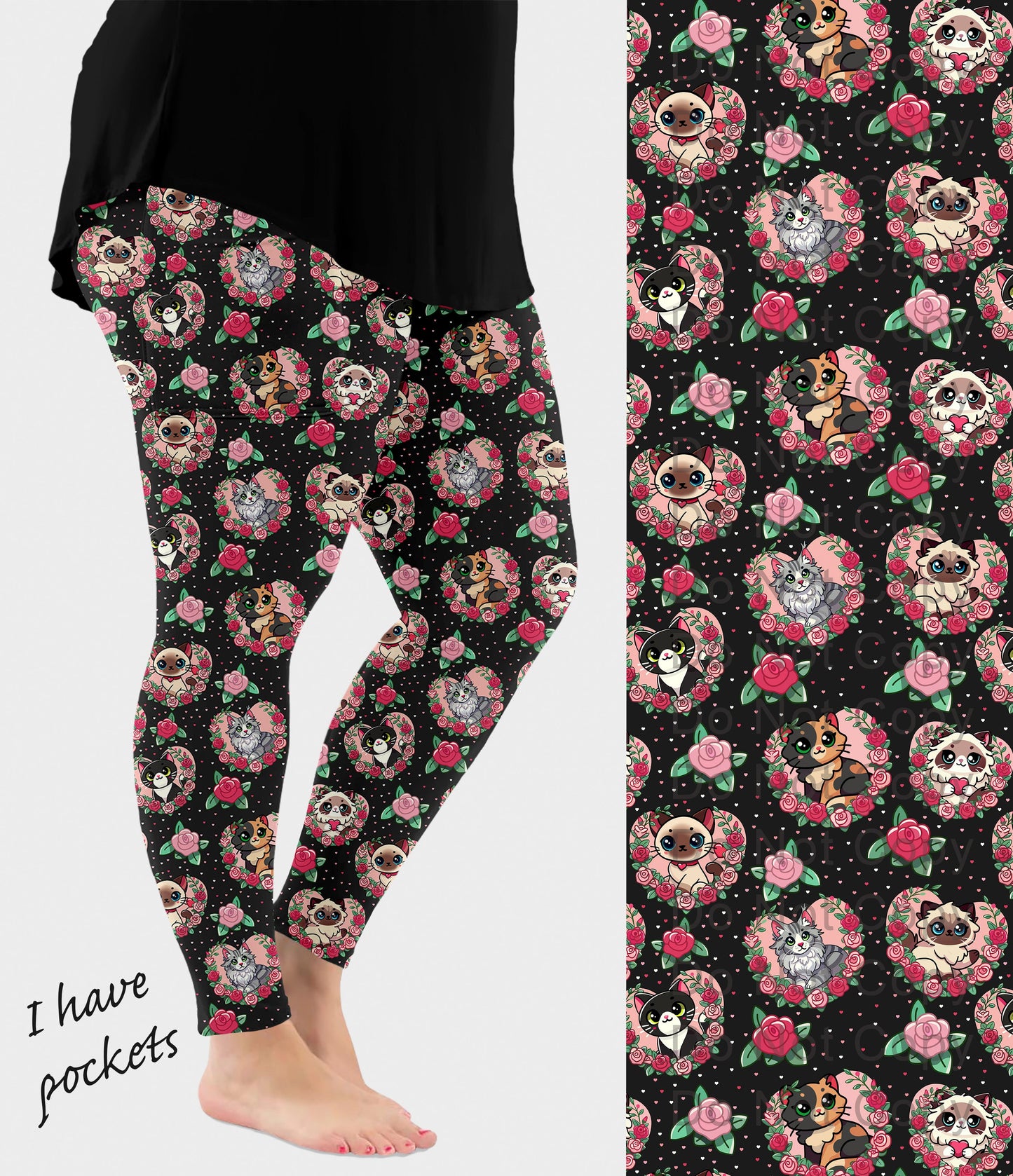 RTS - Kitty Cat Portrait Leggings w/ Pockets