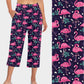 RTS - Navy Pink Flamingo Capri Lounge Pants
