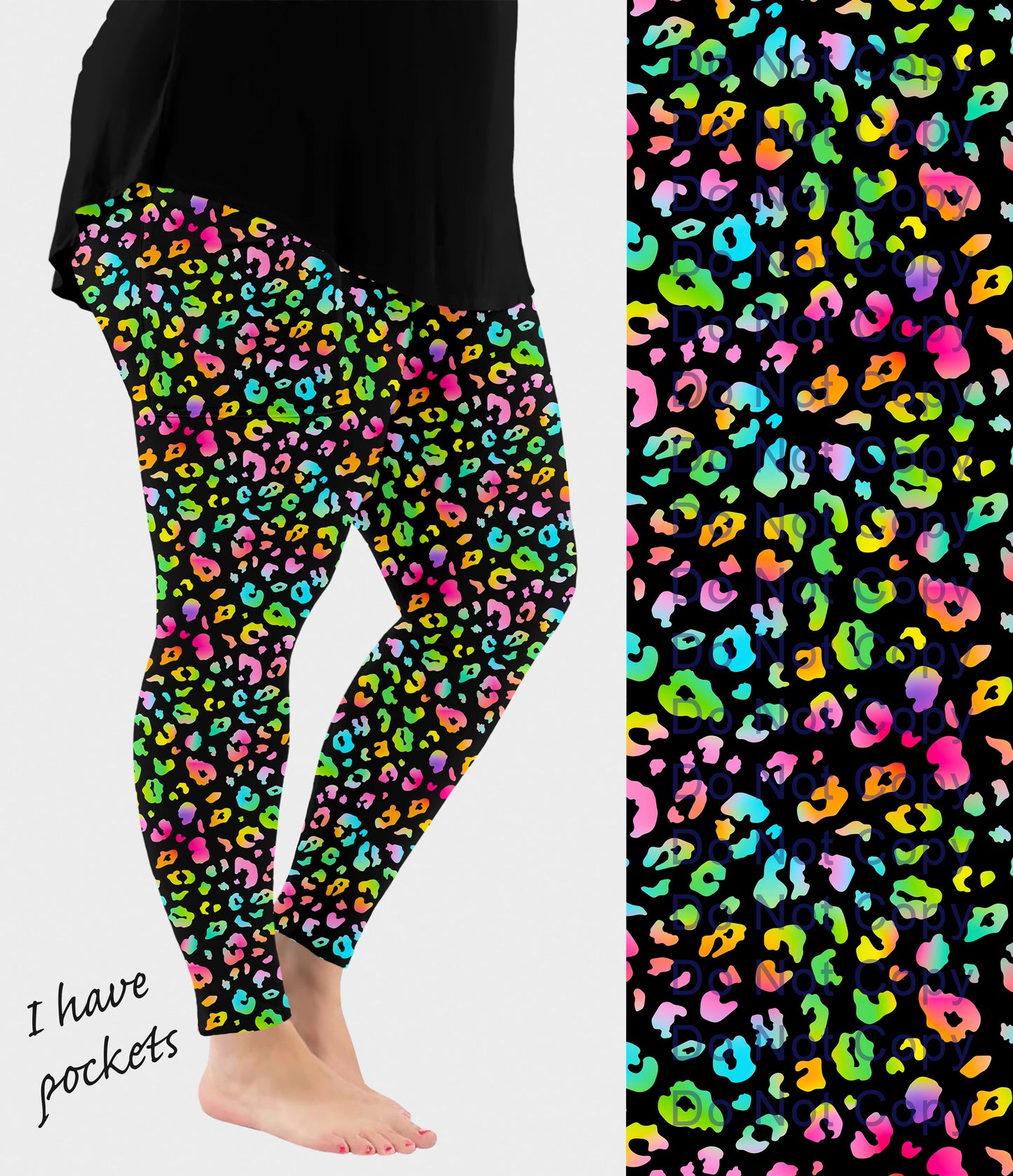 RTS - Neon Leopard Print Leggings w/ Pockets
