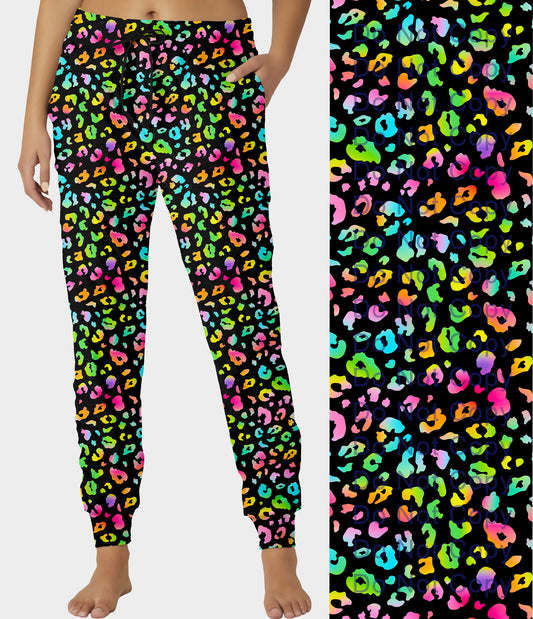 RTS - Neon Leopard Print Jogger Pants