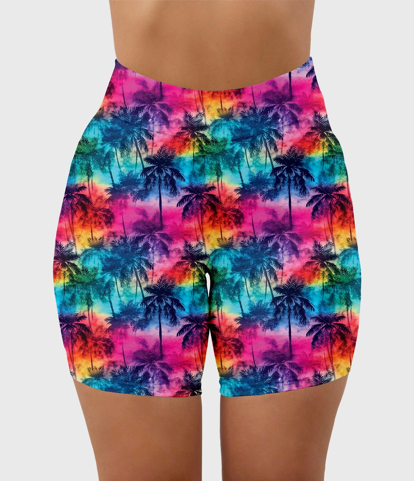 RTS - Neon Palms Biker Shorts