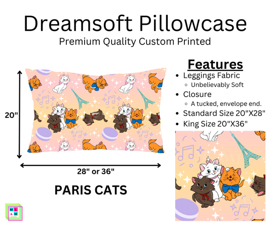 Paris Cats Dreamsoft Pillowcase