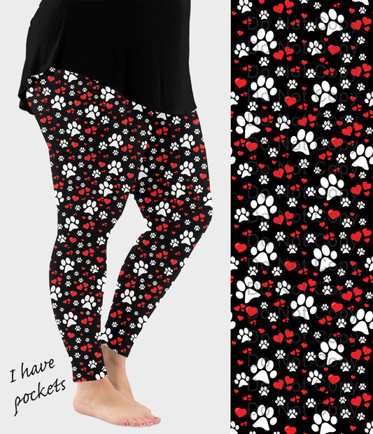 RTS - Paws to My Heart Leggings w/ Pockets