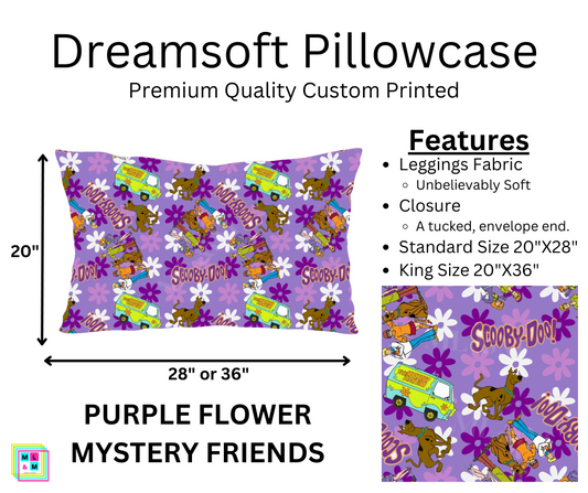Purple Flower Mystery Friends Dreamsoft Pillowcase