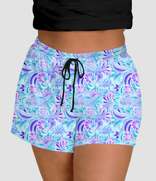 RTS - Purple Paisley Jogger Shorts