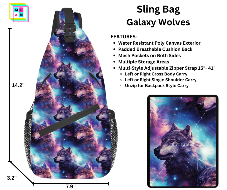 Galaxy Wolves Sling Bag