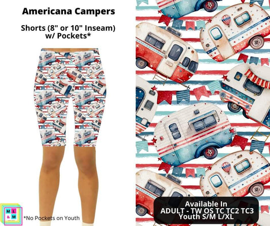 Americana Campers 10" Inseam Shorts