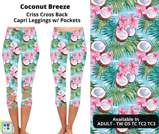Coconut Breeze Criss Cross Capri w/ Pockets