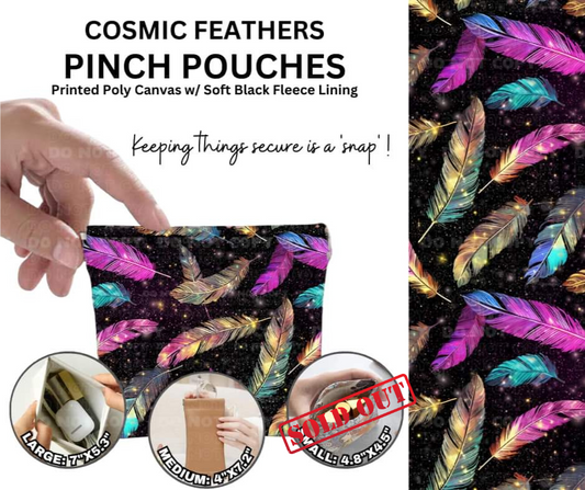 Cosmic Feathers Pinch Pouches