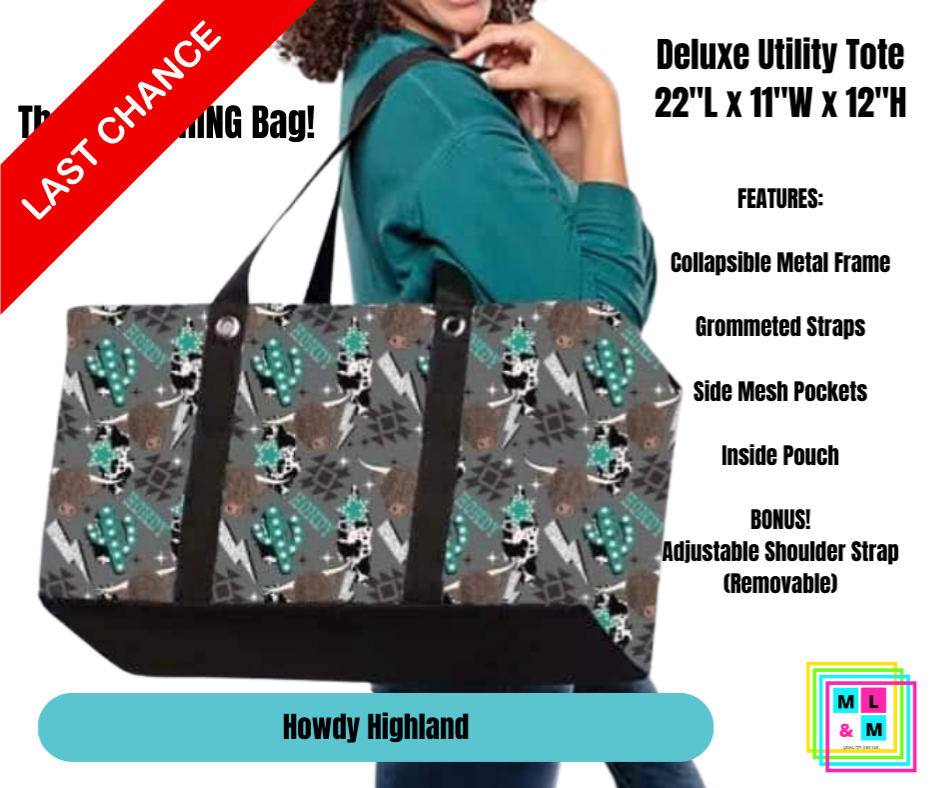 Howdy Highland Collapsible Tote