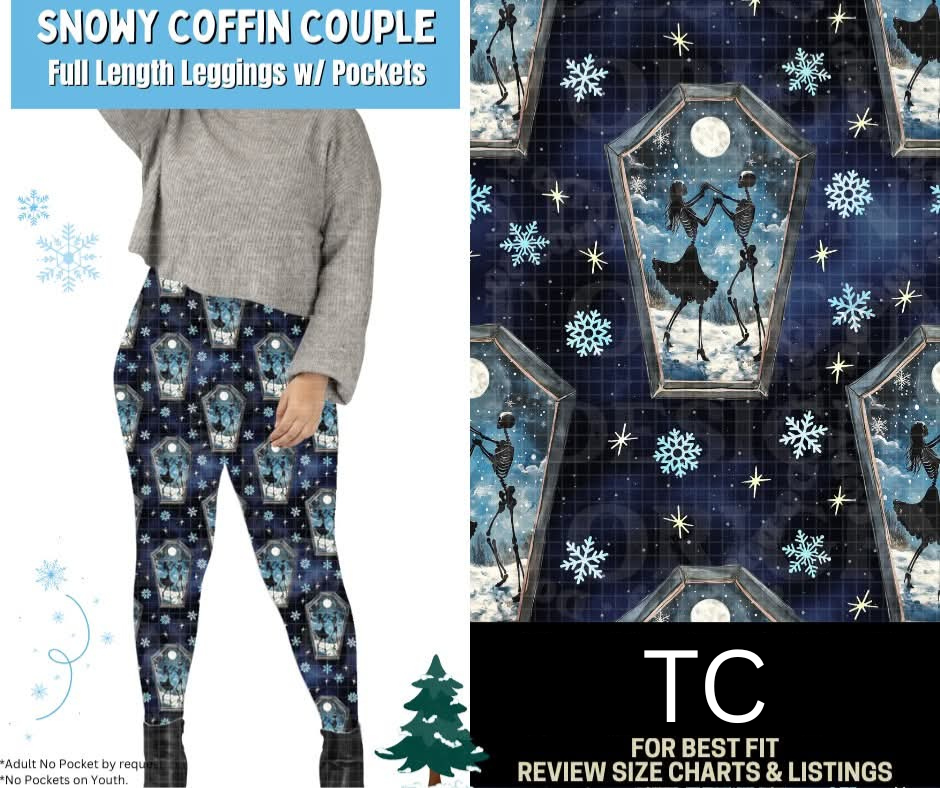 Snowy Coffin Couple Leggings