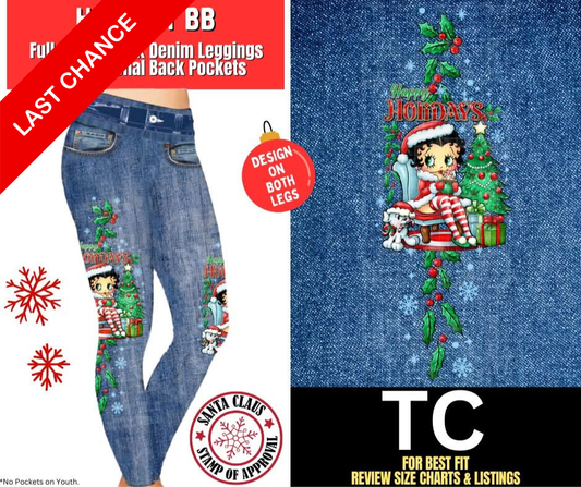 Holiday BB Full Length Faux Denim w/ Side Leg Designs