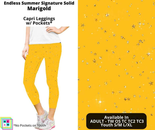 Marigold Capri Length Leggings w/ Pockets