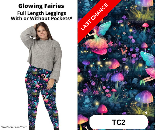 Glowing Fairies Full Length Leggings w/ Pockets