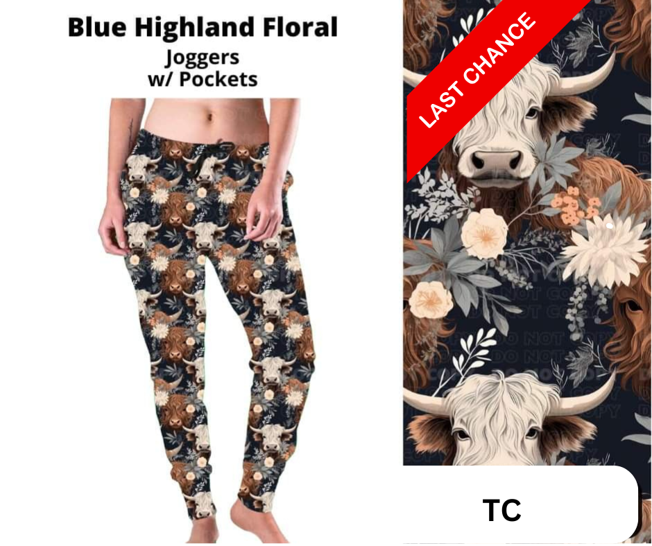 Blue Highland Floral Joggers