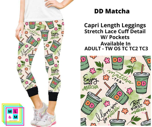 DD Matcha Lace Cuff Capris w/ Pockets