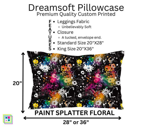 Paint Splatter Floral Dreamsoft Pillowcase