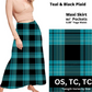 Teal & Black Plaid Maxi Skirt