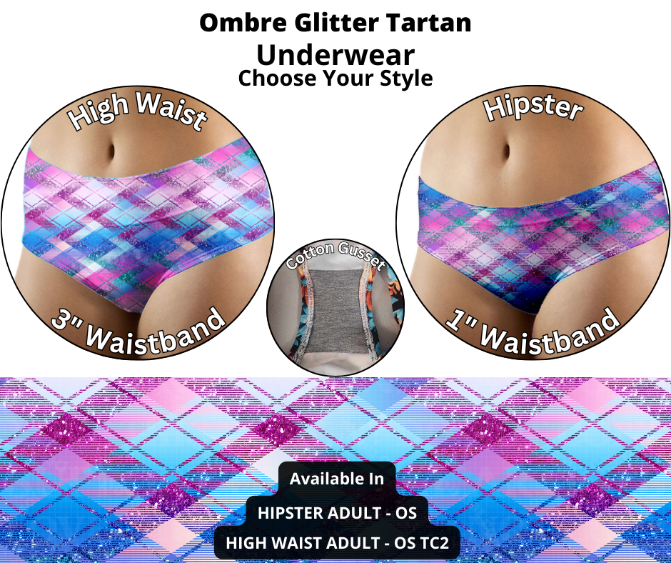 Ombre Glitter Tartan Underwear