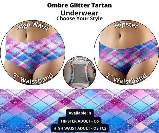 Ombre Glitter Tartan Underwear